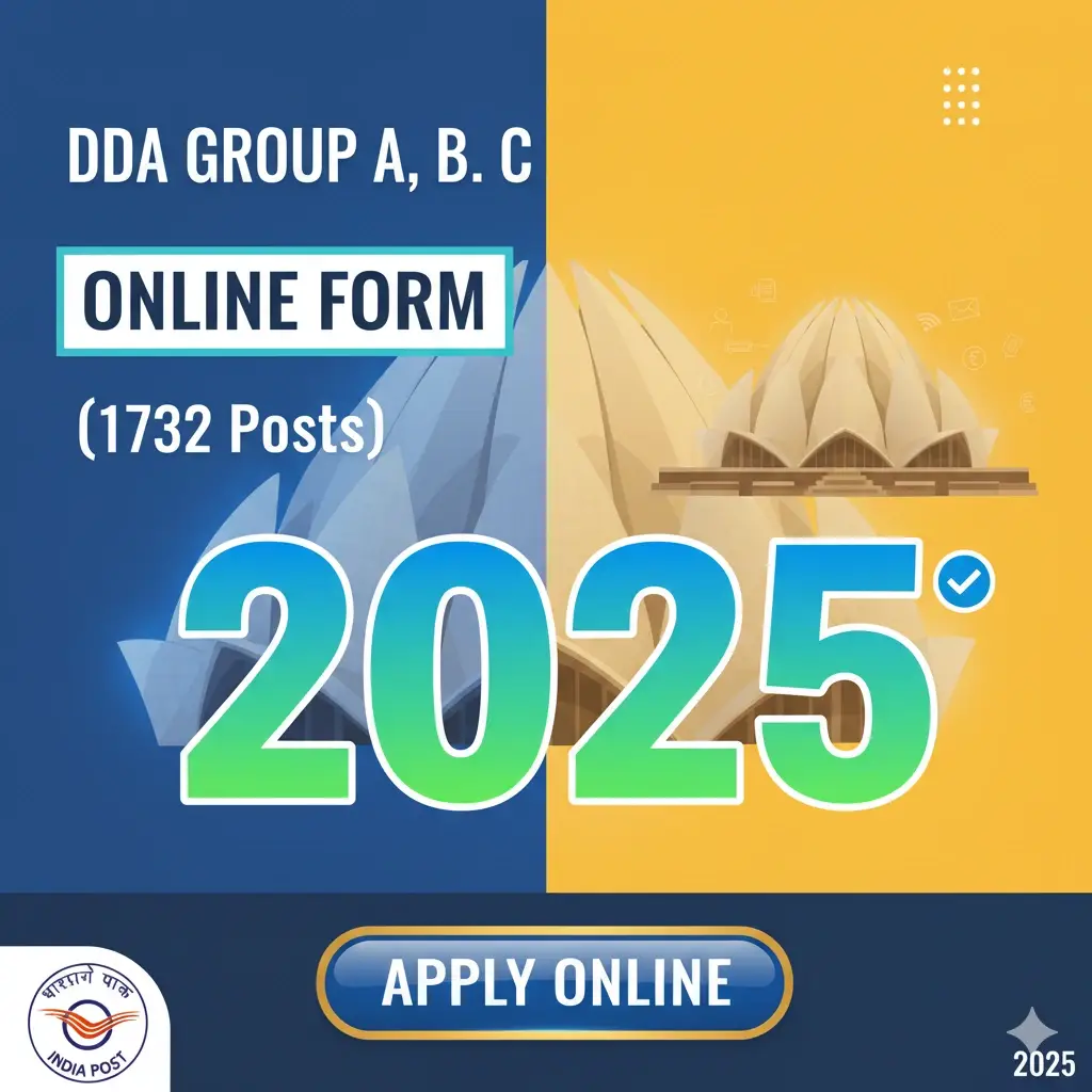 DDA Group A, B, C Online Form 2025 (1732 Posts)