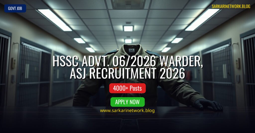 HSSC Advt. 06/2026 Warder, ASJ Recruitment 2026 – Apply Online