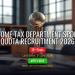 Income Tax Department Sports Quota Recruitment 2026 – Apply Offline for 12 Posts