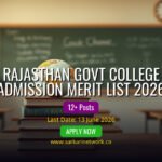 Rajasthan Govt College Admission Merit List 2026 – Check Online