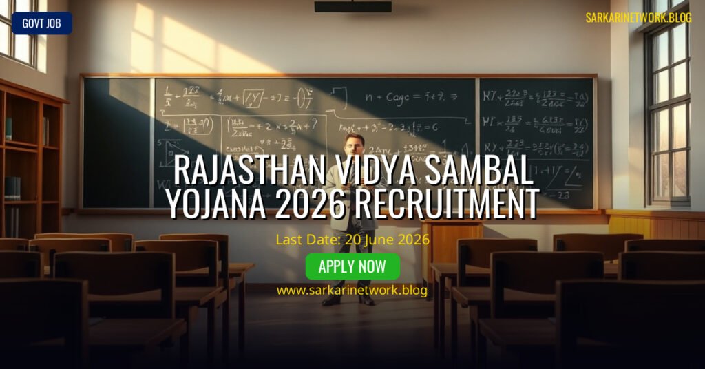 Rajasthan Vidya Sambal Yojana 2026 – Apply Online for Guest Faculty