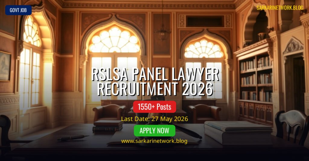RSLSA Panel Lawyer Recruitment 2026 – Apply Offline for 1550 Posts