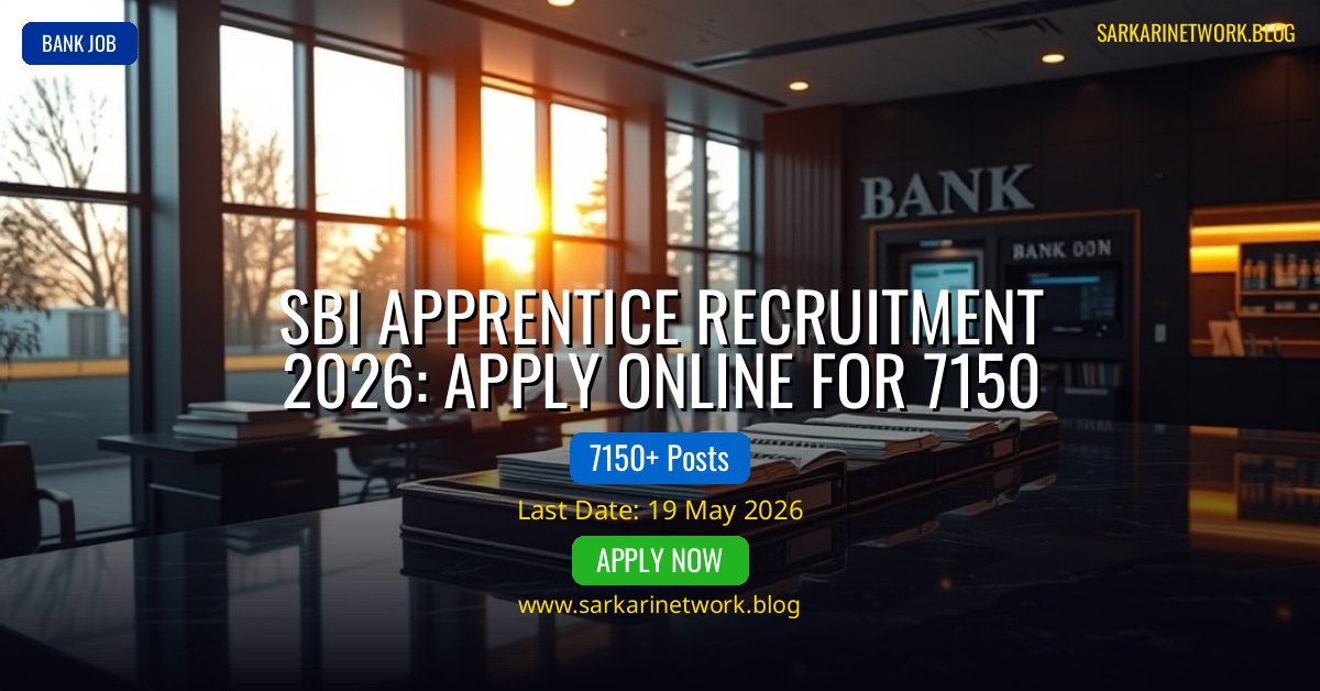 SBI Apprentice Recruitment 2026: Apply online for 7150 posts from 19 May to 15 June 2026