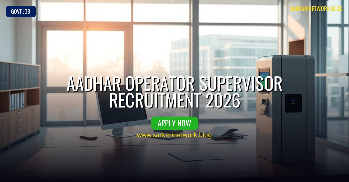 Aadhar Operator Supervisor Recruitment 2026