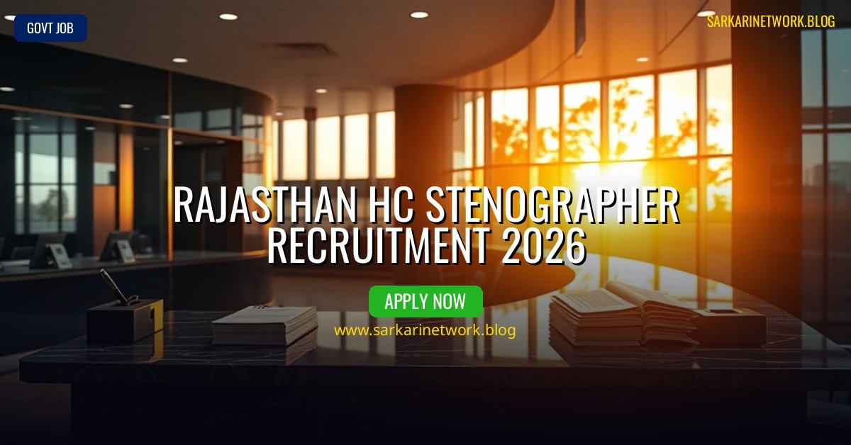 Rajasthan HC Stenographer Recruitment 2026
