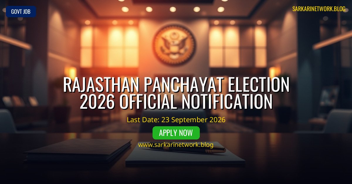Rajasthan Panchayat Election 2026 Official Notification