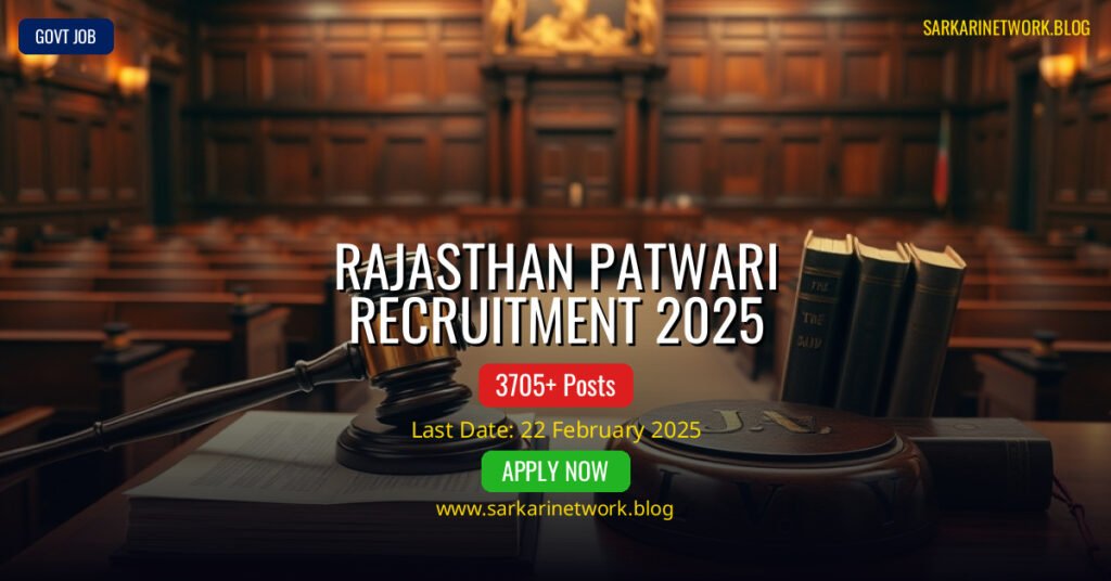 Rajasthan Patwari Recruitment 2025 – Apply Online for 3705 Posts