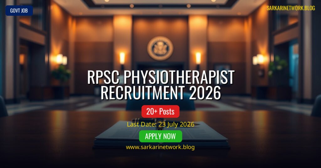 RPSC Physiotherapist Recruitment 2026 – Apply Online for 20 Posts