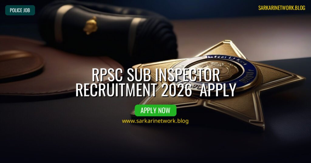 RPSC Sub Inspector Recruitment 2026 – Apply Online for Posts